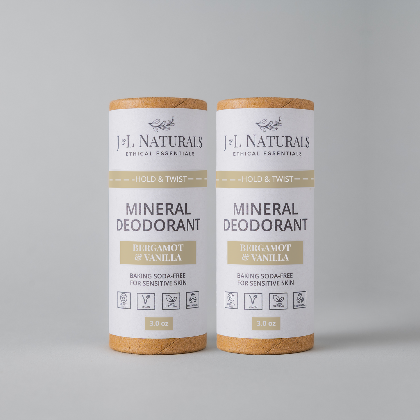 Mineral Deodorant (2-Pack) Full-Size for Sensitive Skin