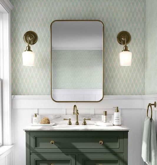 Elegant Rhombus Wallpaper in Watercolor Mint Green