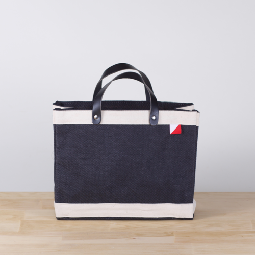 Bodega Jute Tote Bag with Leather Handles for Daily Use