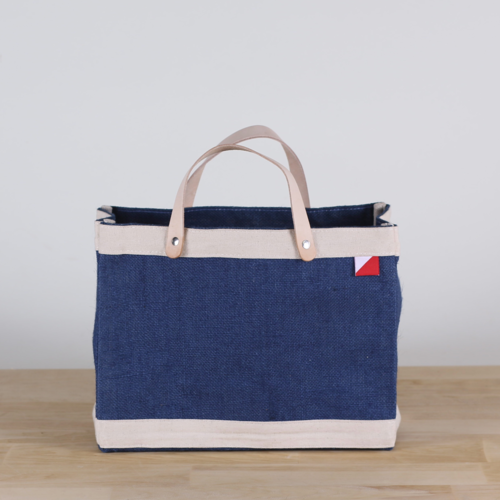 Bodega Jute Tote Bag with Leather Handles for Daily Use