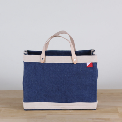 Bodega Jute Tote Bag with Leather Handles for Daily Use