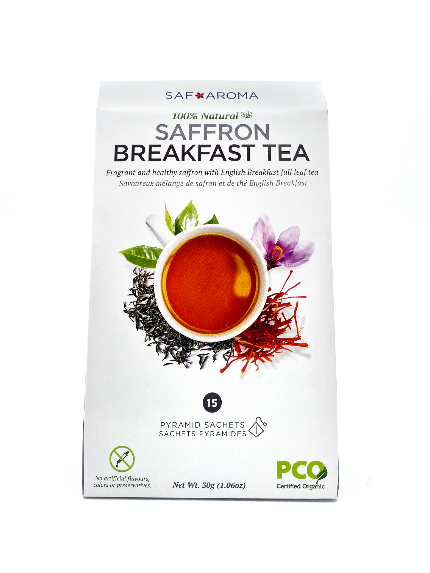 Saffron Breakfast Tea | Certified Organic 15 Sachets