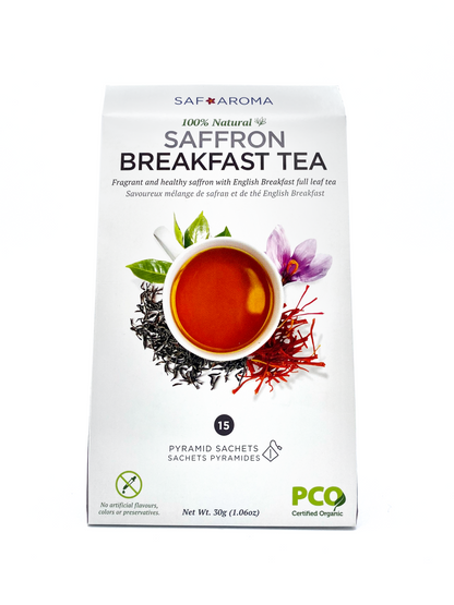 Saffron Breakfast Tea | Certified Organic 15 Sachets