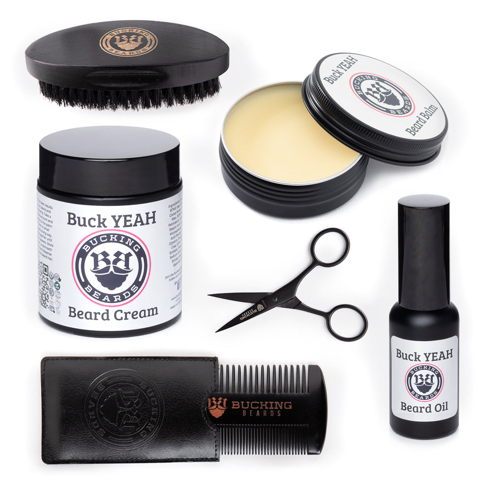 Grooming Kit For Men: Beard Care Bundle with Balm & Oil