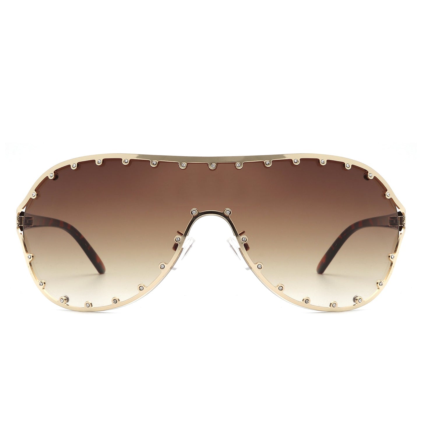 Evanesce Oversized Aviator Rhinestone Women's Sunglasses