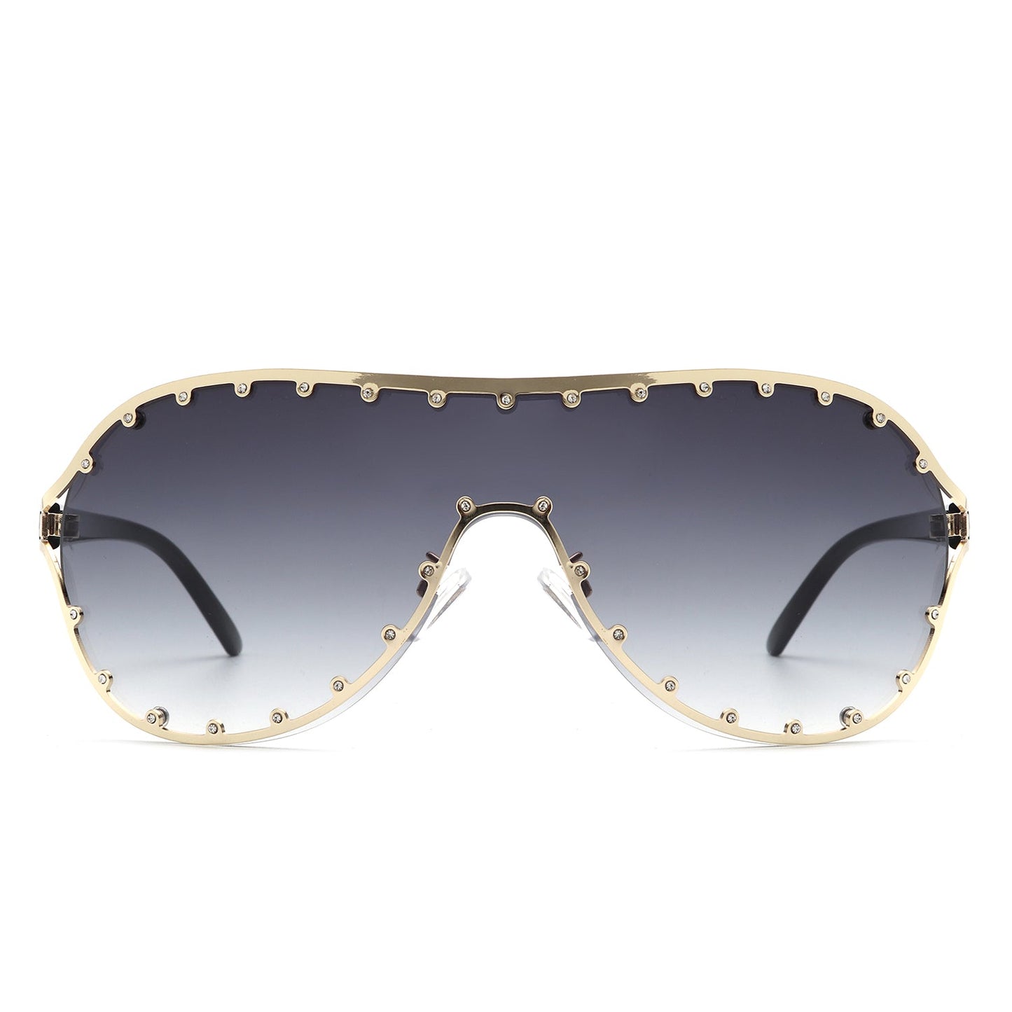 Evanesce Oversized Aviator Rhinestone Women's Sunglasses