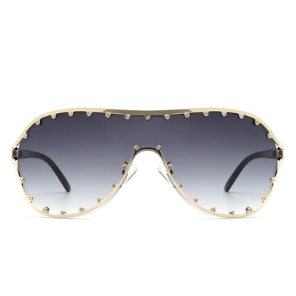 Evanesce Oversized Aviator Rhinestone Women's Sunglasses