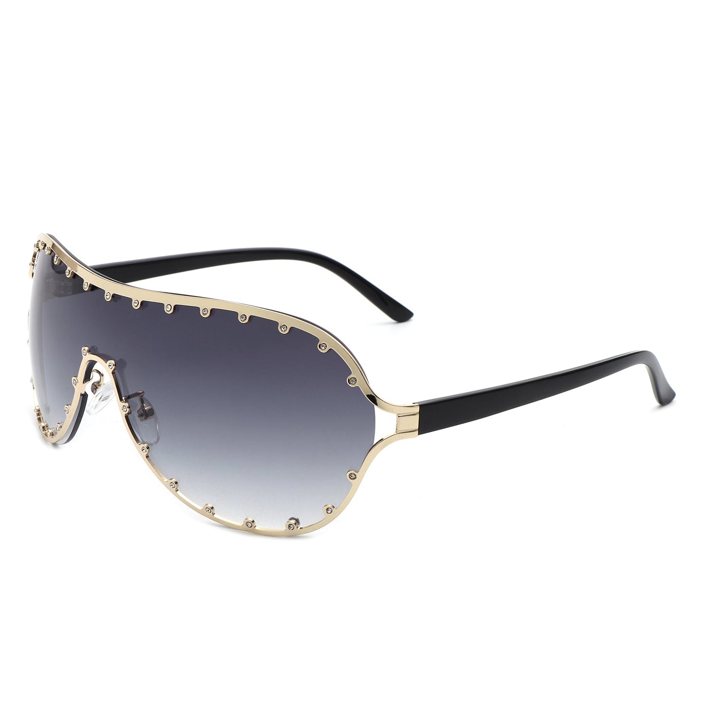 Evanesce Oversized Aviator Rhinestone Women's Sunglasses