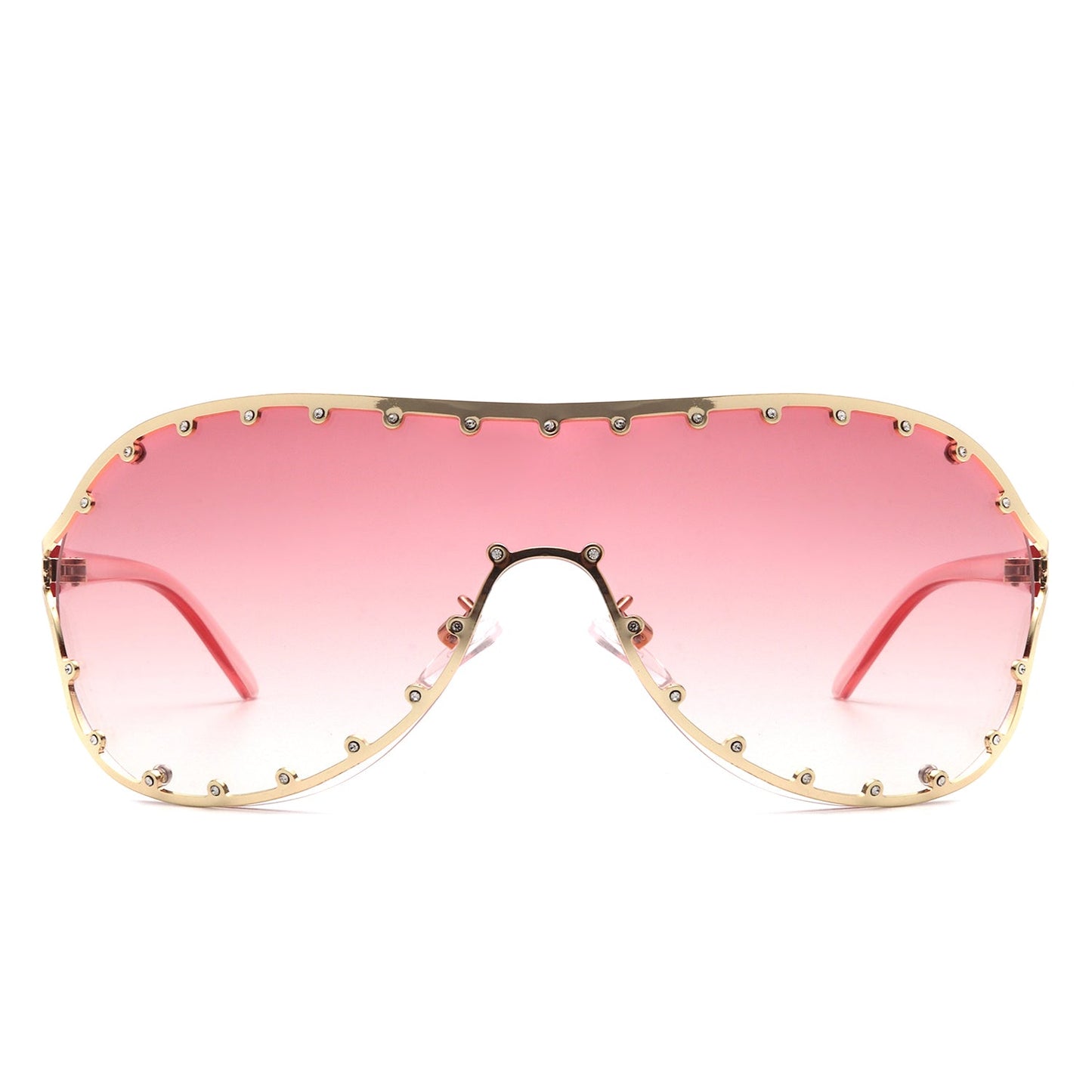 Evanesce Oversized Aviator Rhinestone Women's Sunglasses