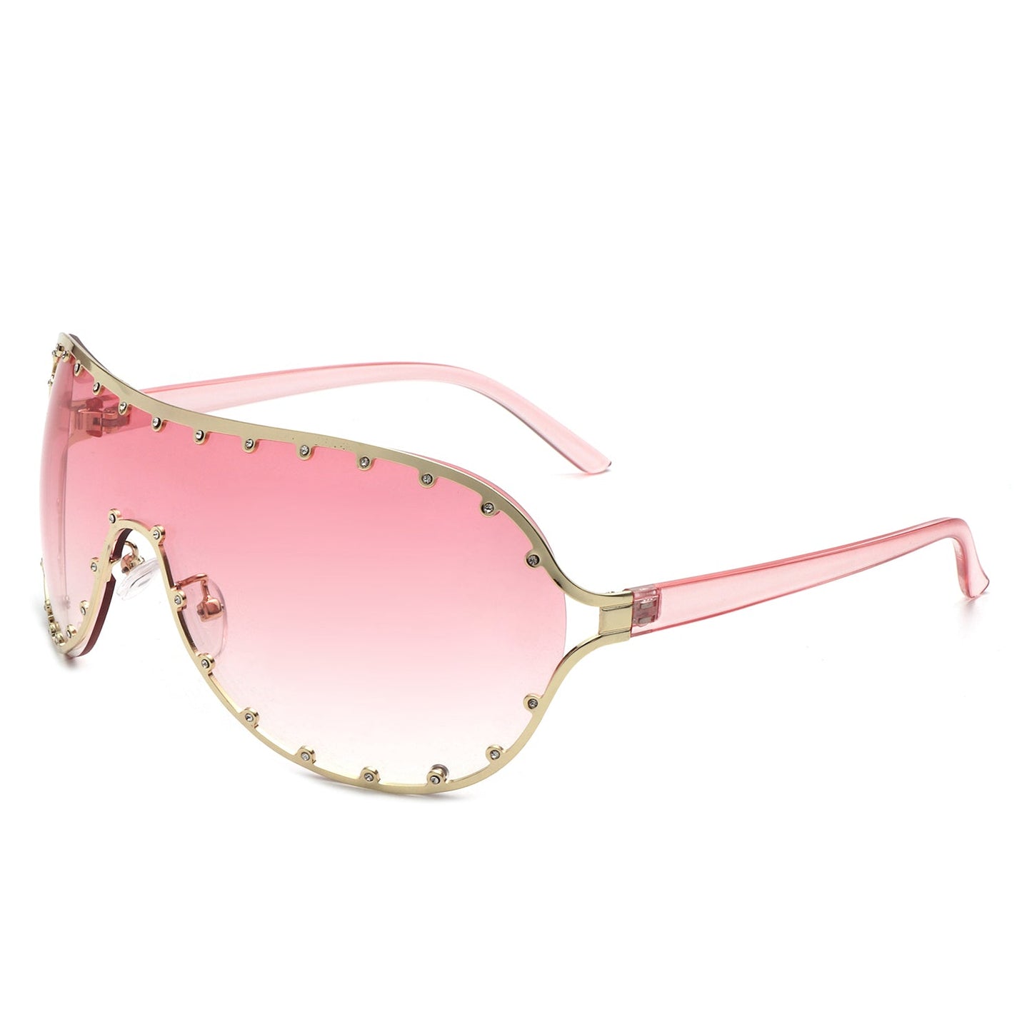 Evanesce Oversized Aviator Rhinestone Women's Sunglasses