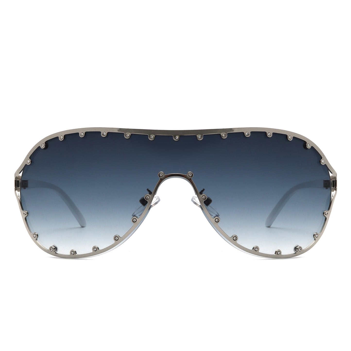 Evanesce Oversized Aviator Rhinestone Women's Sunglasses