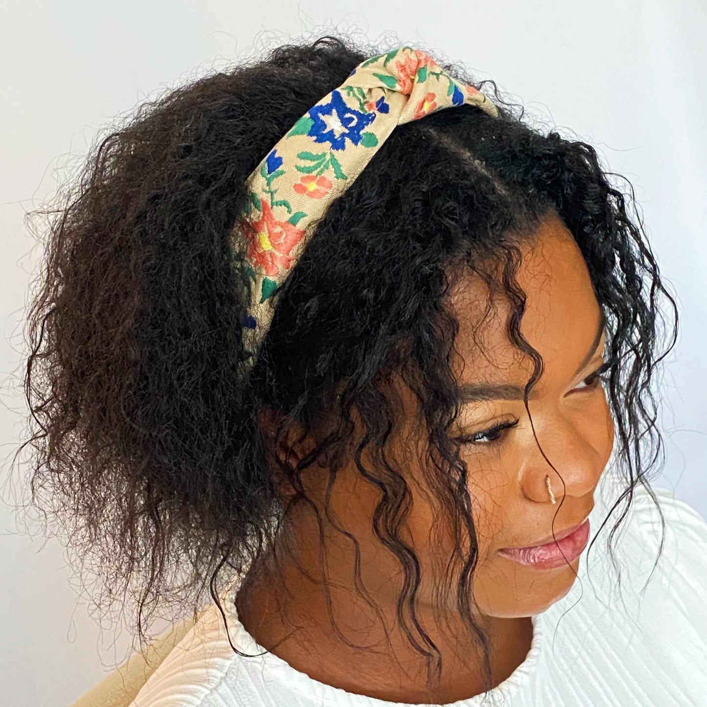 French Floral Embroidered Headband for Stylish Comfort