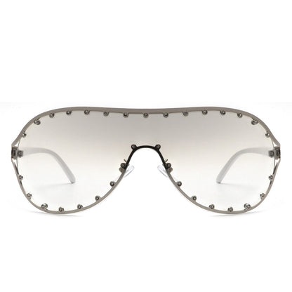 Evanesce Oversized Aviator Rhinestone Women's Sunglasses