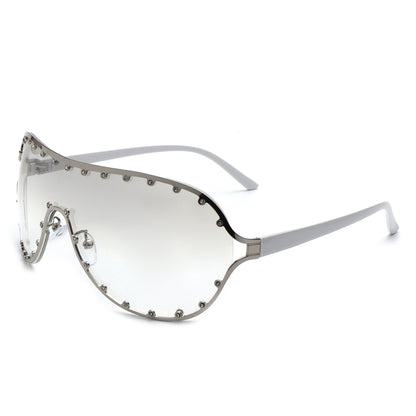 Evanesce Oversized Aviator Rhinestone Women's Sunglasses