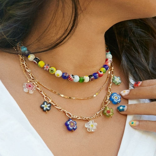 Candice Layered Multi-Color 2 PC Necklaces for Stylish Looks