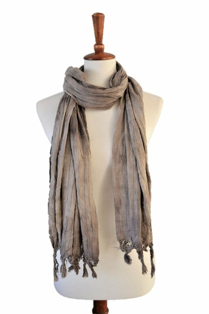 Everyday essential Natural Soft Lightweight Pure Cotton gauge Scarf - Stylemz