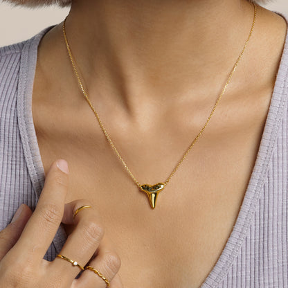 Gold Shark Tooth Necklace Layer Bolo Necklace for Women