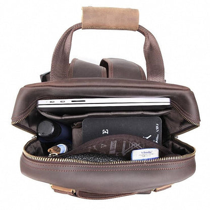 The Gaetano Large Leather Backpack Camera Bag with Tripod Holder