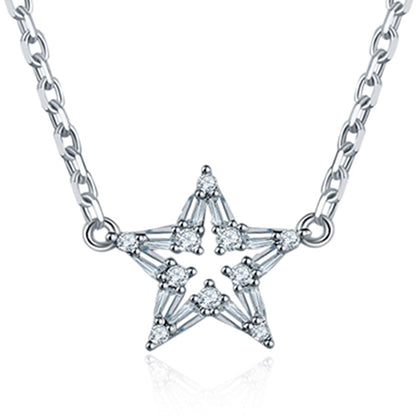 Crystal Star Pendant Necklace in 18k Gold Plated Design