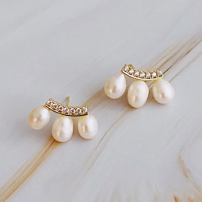 My Beauty Secret Mini Stud Earrings with Pearl Details