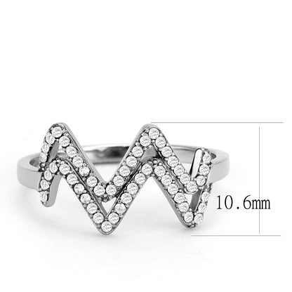 DA339 Stainless Steel Ring with AAA Grade CZ in Clear