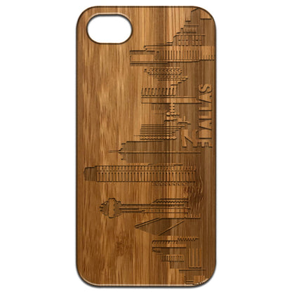 Dallas City - Engraved Wooden Phone Case with Bumper