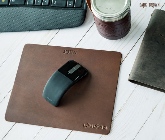 Personalized Genuine Leather Mouse Pad for Office Use