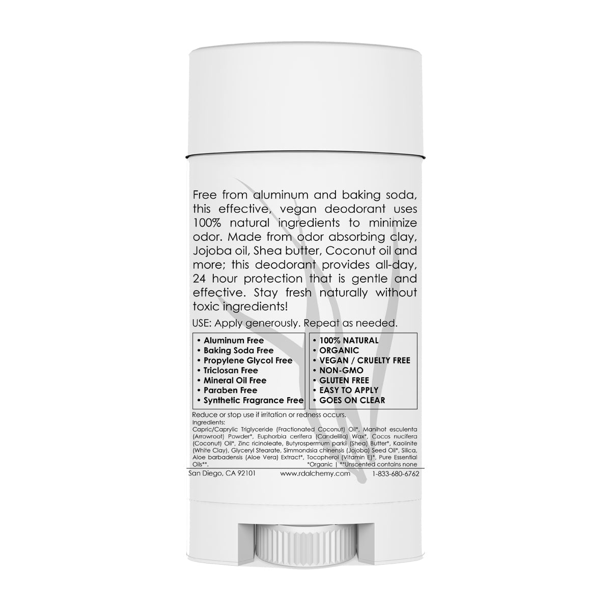 Unscented Semi-Solid Stick Deodorant for Sensitive Skin