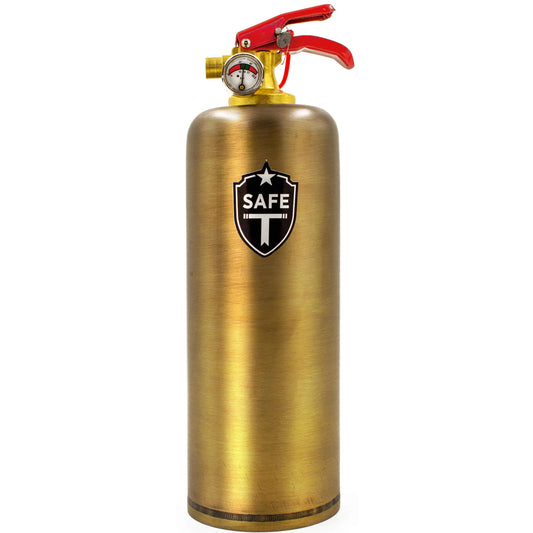 Safe-T Old Brass Fire Extinguisher - Stylish Home Safety