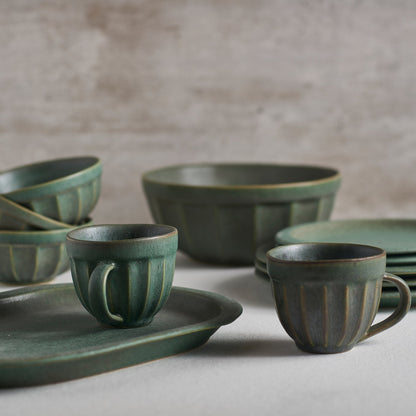 Cozy Green Bowl - Handmade Stoneware for Home Decor