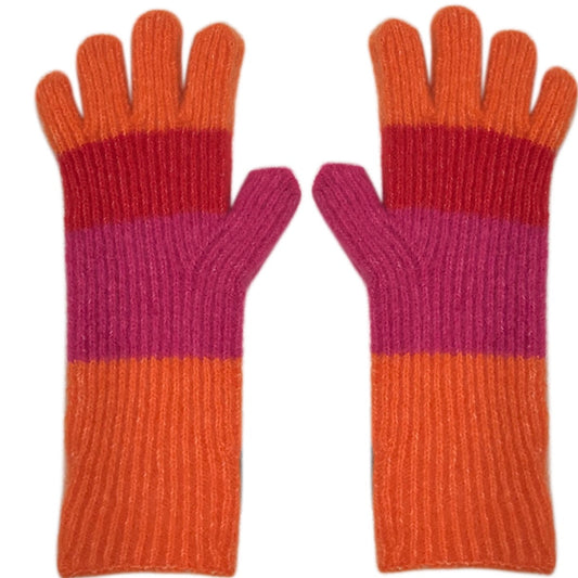 Cozy Color Stripes Long Gloves for Stylish Warmth