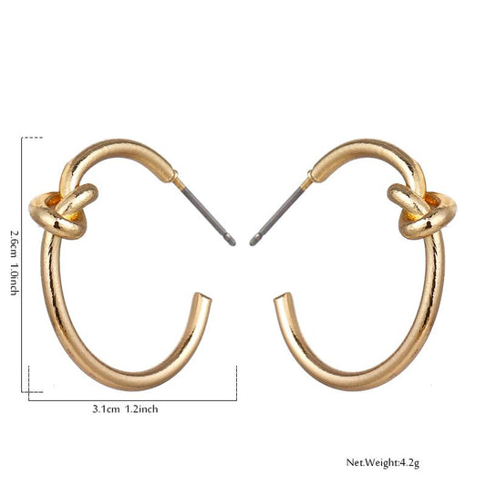 Knot Hoop Earrings - Elegant Gold Plated Fashion Jewelry