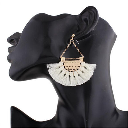 White Tassel Earrings - Chic Dangle Design for Women