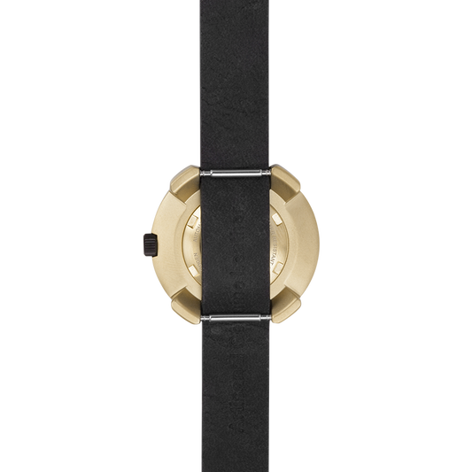 Vista Roman Gold Black Elegant Timepiece with Leather Strap