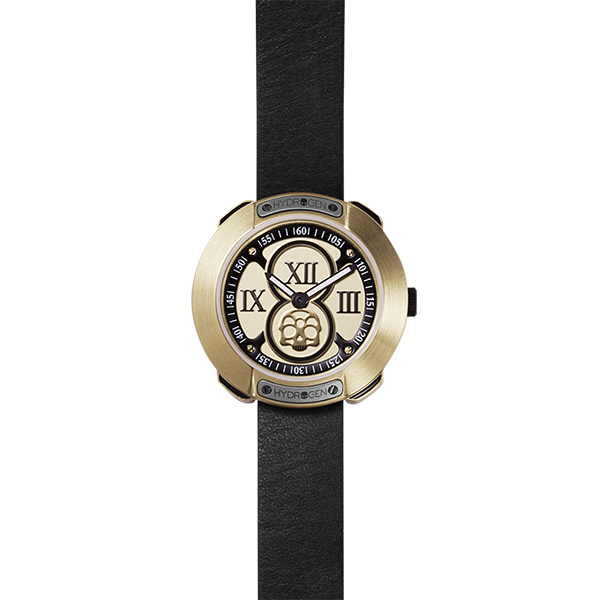 Vista Roman Gold Black Elegant Timepiece with Leather Strap