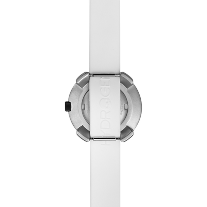 Vista Numero Silver White Petite Timepiece with Silicone Strap