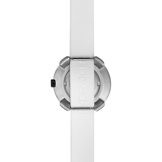 Vista Numero Silver White Petite Timepiece with Silicone Strap