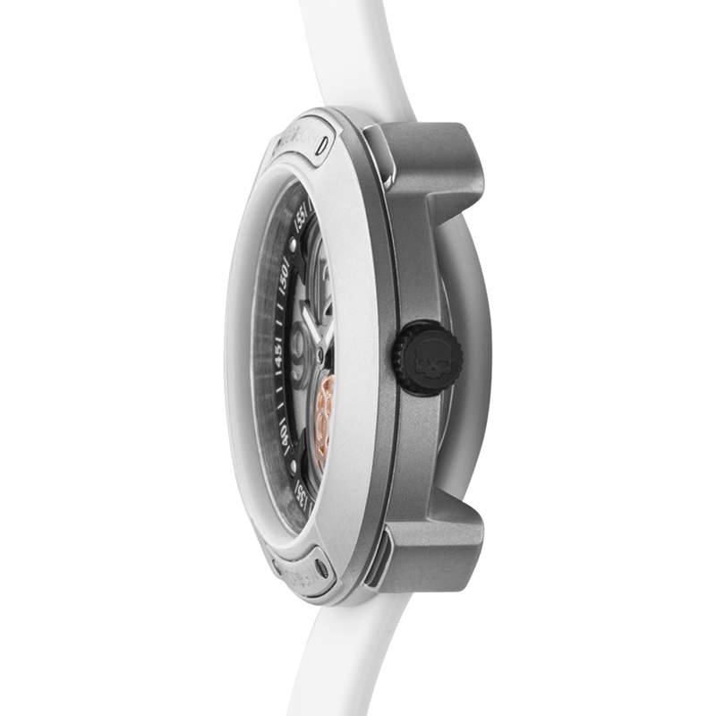 Vista Numero Silver White Petite Timepiece with Silicone Strap