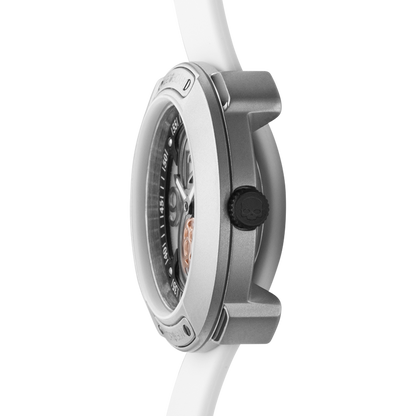 Vista Numero Silver White Petite Timepiece with Silicone Strap