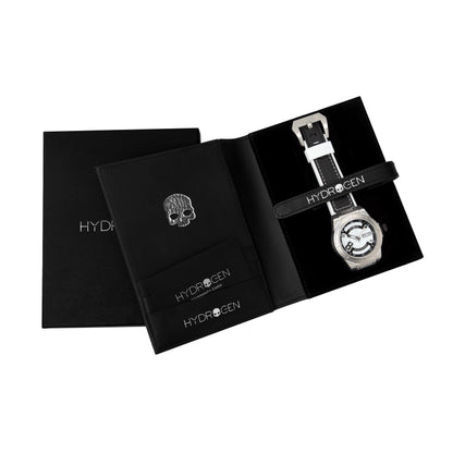 Otto White Silver Automatic Watch with Silicone Strap