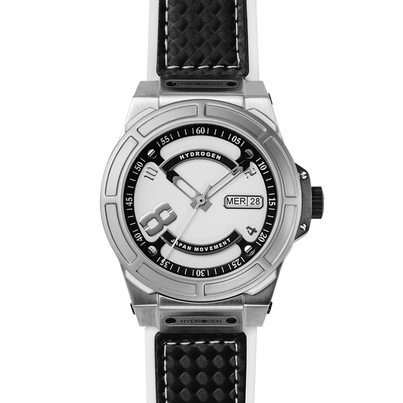 Otto White Silver Automatic Watch with Silicone Strap