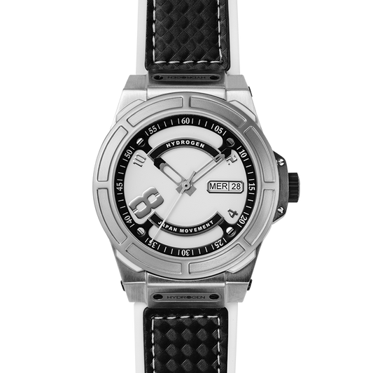 Otto White Silver Automatic Watch with Silicone Strap