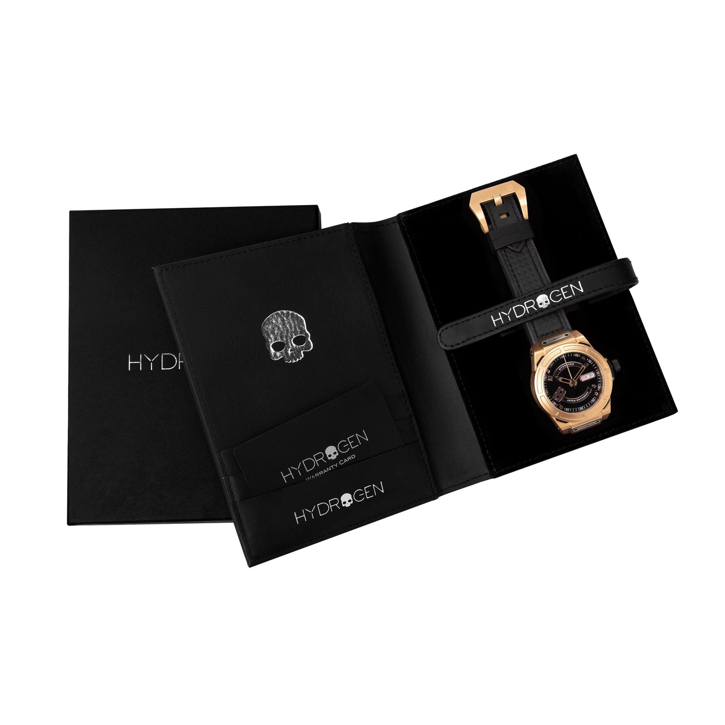 Otto Black Rose Gold Automatic Watch with Black Strap