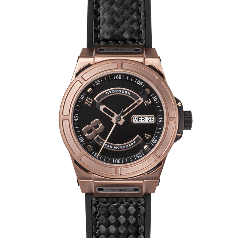 Otto Black Rose Gold Automatic Watch with Black Strap