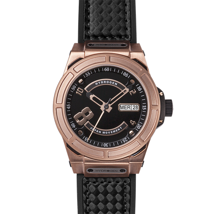 Otto Black Rose Gold Automatic Watch with Black Strap