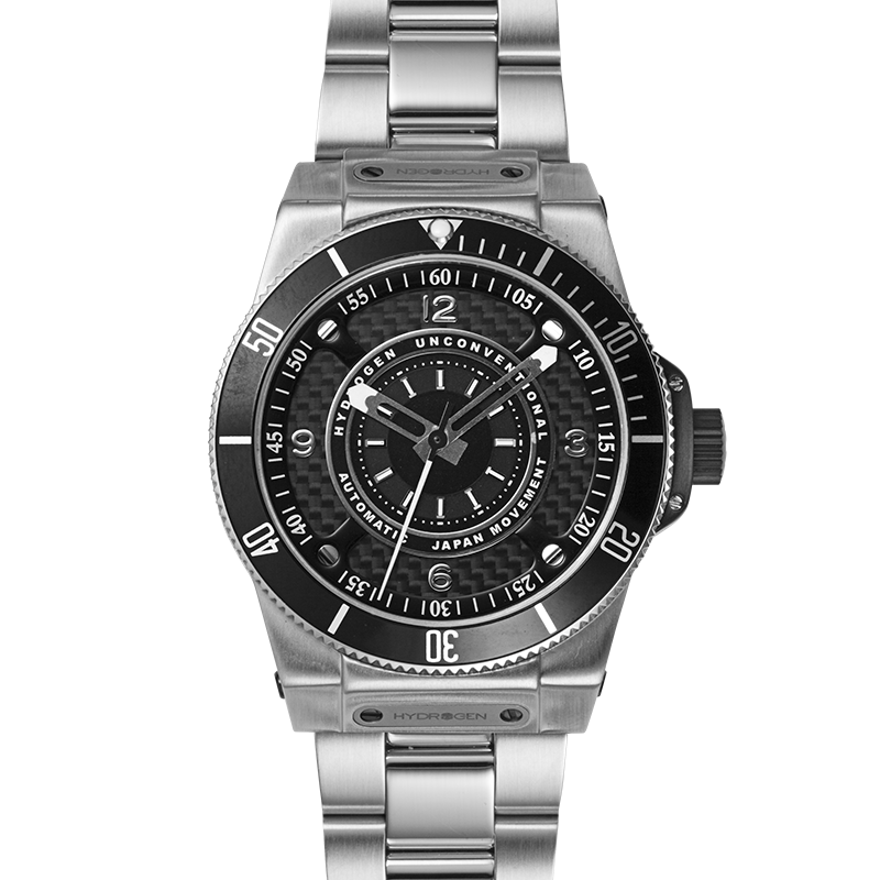 Sportivo Silver Black Bracelet with Automatic Movement