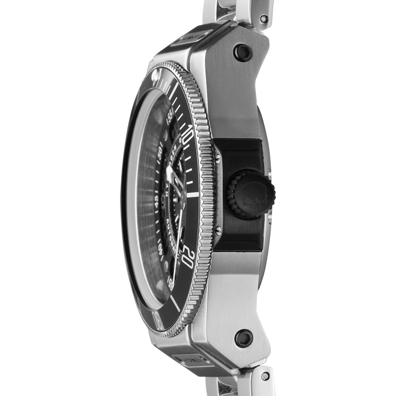 Sportivo Silver Black Bracelet with Automatic Movement