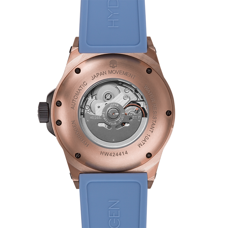 Vento Rose Gold Light Blue Fashion Watch with GMT Function