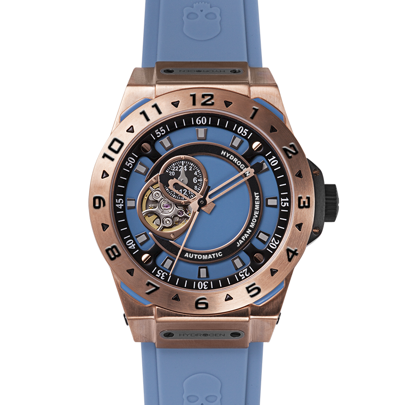 Vento Rose Gold Light Blue Fashion Watch with GMT Function