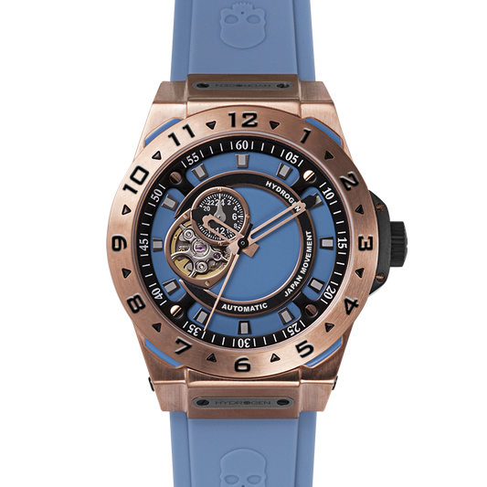 Vento Rose Gold Light Blue Fashion Watch with GMT Function